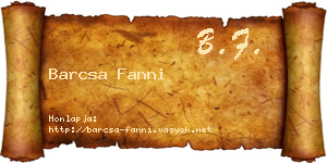 Barcsa Fanni névjegykártya