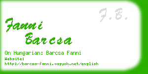 fanni barcsa business card